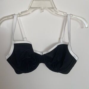 A&F NWT Curve Love 90s Clean Underwire Bikini Top BLACK WITH WHITE CONTRAST XS
